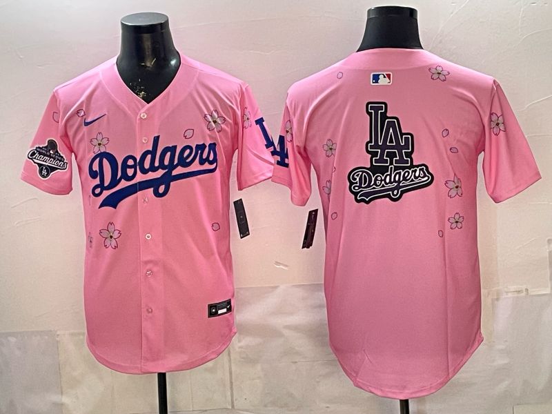 Men Nike 2026 Los Angeles Dodgers Blank Pink Sakura Edition Game MLB Jersey 0015->los angeles dodgers->MLB Jersey